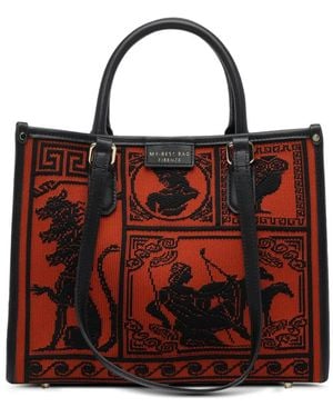 MY BEST BAG Atena Agorà Leather-Trim Tote Bag - Red