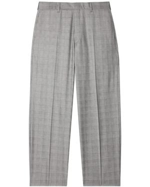 Paul Smith Relaxed-Fit Check Wool Trousers - Grey