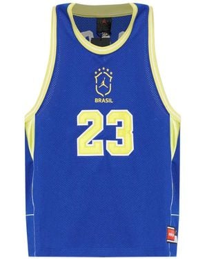 Nike X Jordan Logo-Print Tank Top - Blue