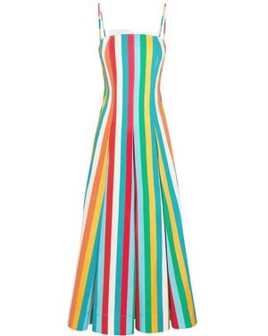 Simon Miller Astrid Stripe-Print Midi Dress - White