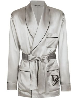 Dolce & Gabbana Silk Pyjama Shirt - Grey