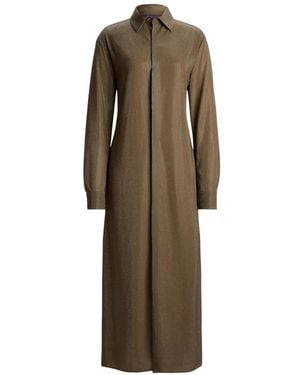 Ralph Lauren Adrien Crystal-Embellished Silk Midi Dress - Natural