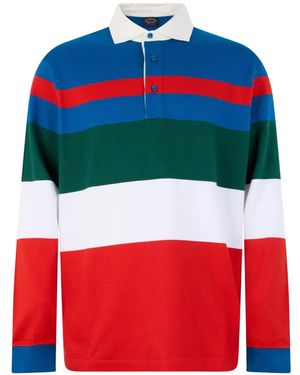 Paul & Shark Striped Long-Sleeve Polo Shirt - Red