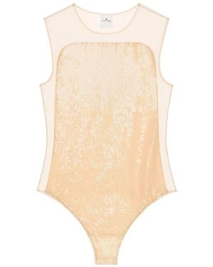 Courreges Sequin-Embellished Illusion Body - White