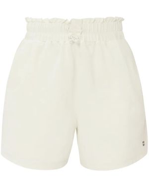 Sweaty Betty Seersucker Paperbag-Waist Shorts - White