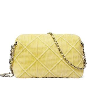Tory Burch Fleming Denim Soft Crossbody Bag - Yellow