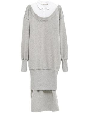 Paloma Wool Belda Layered-Design Long-Sleeve Dress - Gray
