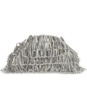 Cult Gaia Nano Jaala Beaded Clutch Bag - White