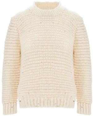 Herno Pullover Mit Maiskolben-Stickerei Und Pailletten - Weiß
