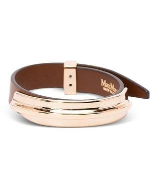 Max Mara Agiate Leather Bracelet - Brown