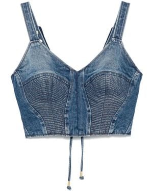 Murmur Denim Corset Top - Blue