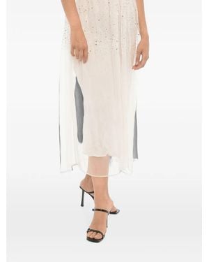 AllSaints Robyn Sequin-Embellished Midi Dress - White