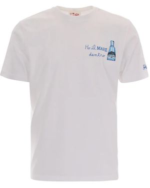 MC2 Saint Barth Portofino Slogan-Embroidered T-Shirt - White
