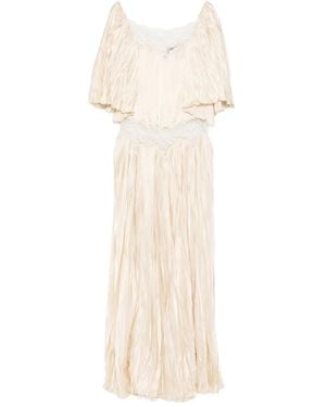 Rochas Spitzenkleid mit Rüschen - Natur