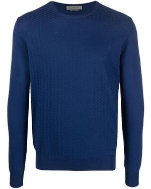 Corneliani Long-Sleeved Cotton Sweatshirt - Blue