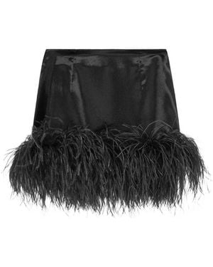 16Arlington Minijupe Giaci Bordée De Plumes - Black