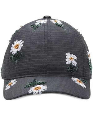 Honor The Gift Beaded-Embellishment Baseball Cap - Blue