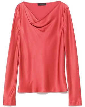 Alberta Ferretti Satin Blouse - Red