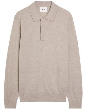 NN07 Emerson Long-Sleeve Polo Shirt - White