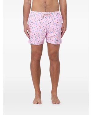 MC2 Saint Barth Short De Bain À Imprimé Graphique - Pink