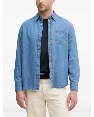 Benetton Chest-Pocket Denim Shirt - Blue