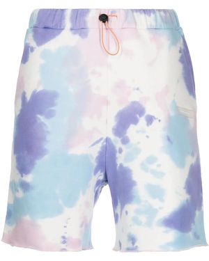 Palmier Tie-Dye Cotton Shorts - Blue