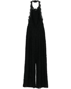 Ermanno Scervino Neckholder-Jumpsuit aus Spitze - Schwarz