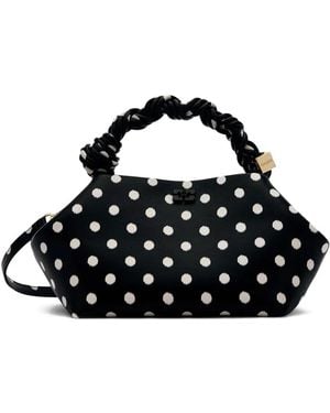 Ganni Polka Dot-Print Tote Bag - Black