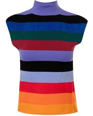 Christopher John Rogers Striped Top - レッド
