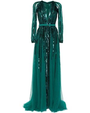 Saiid Kobeisy Sequin-Embellished Dress - Green