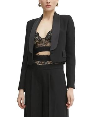 ERMANNO FIRENZE Satin-Lapel Jacket - Black