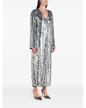 ilta Vestido largo Blaise con lentejuelas - Blanco