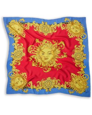 Versace Printed Silk Twill Scarf 90 Cm - Red