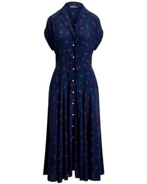 Polo Ralph Lauren Dakota Short-Sleeves Midi Dress - Blue