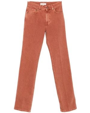 Chloé Logo-Plaque Straight-Leg Jeans - Orange