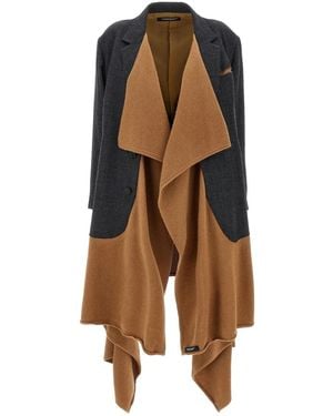 Undercover Shetland Wool Shawl Blazer - Brown