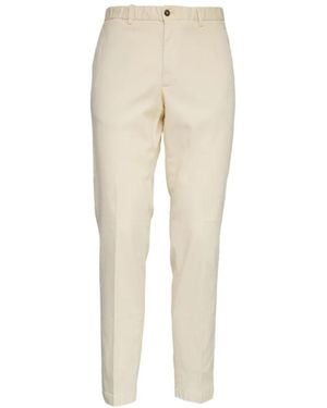 Briglia 1949 Elasticated-Waist Oxford Cotton Trousers - Natural