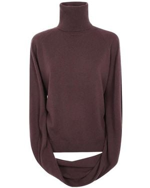 Uma Wang Roll-Neck Raglan-Sleeve Sweater - Purple