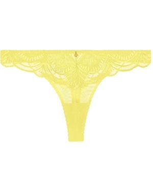 Aubade Vibes Embroidered Thong - Yellow