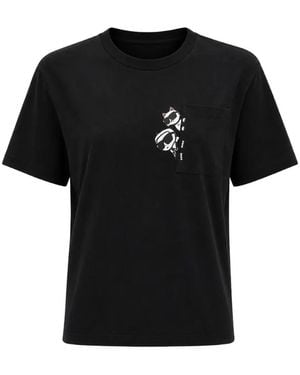 KARL LAGERFELD Graphic-Print Patch-Pocket T-Shirt - Black