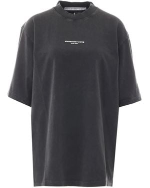 Alexander Wang Logo-Print Oversized T-Shirt - Blue