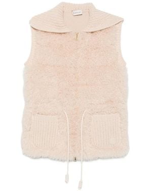 Moncler Weste Mit Taillenzug - Weiß