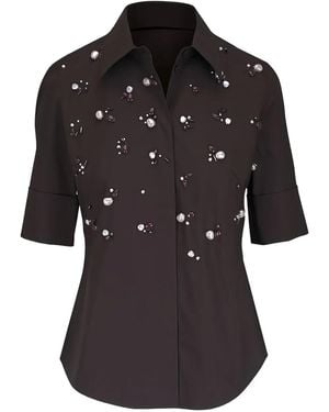 Dorothee Schumacher Embellished Short-Sleeve Blouse - Black
