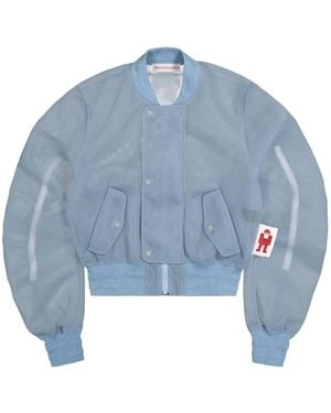 Walter Van Beirendonck Semi-Transparente Bomberjacke - Blau