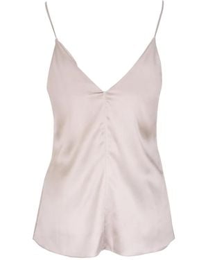 Brunello Cucinelli Silk-Satin Top - Pink