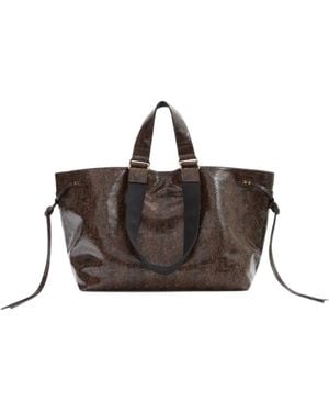 Isabel Marant Wardy Snakeskin-Effect Leather Shoulder Bag - Brown