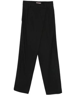 Carla G Pantalones palazzo con pinzas - Negro