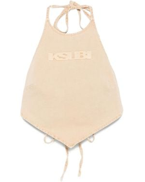 Ksubi Bolt Halter-Neck Tie Top - Natural