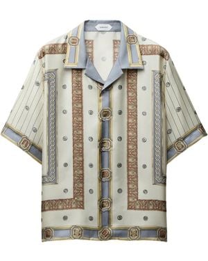 Versace Chemise En Sergé De Soie Imprimé - Grey