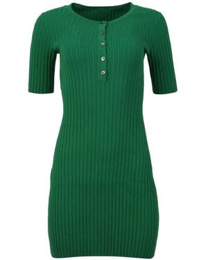 LHD Samphire Buttoned Knit Mini Dress - Green
